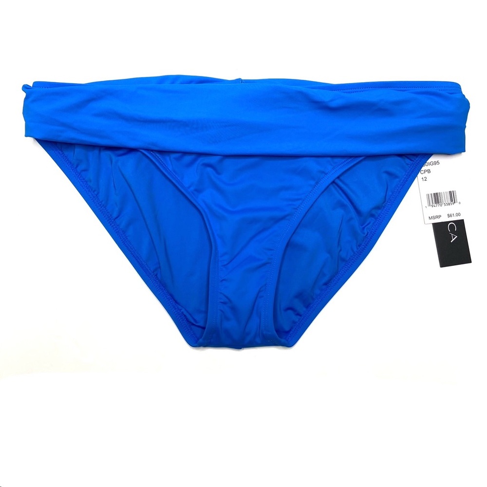 La Blanca “Island Goddess” Capri Blue Hipster Swim Bottom Size 12